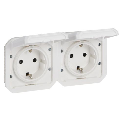 Nowe Plexo - Gniazdo Schuko 2x2P+Z poziome, mechanizm 16A-250V~ - białe - Legrand 069675L na Arena.pl