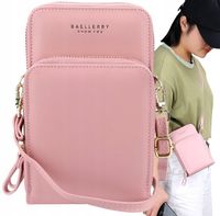 kopertówka Torebka na telefon portfel Etui ramię  R28_Różowy