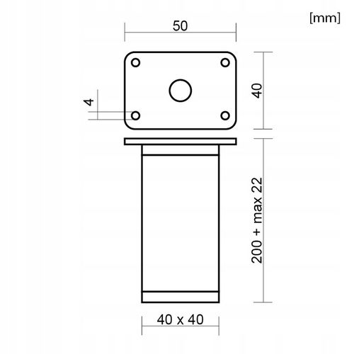 4x NOGA NÓŻKA MEBLOWA CZARNA NÓŻKA POD SZAFKĘ NÓŻKA DO MEBLI H20CM Z na Arena.pl