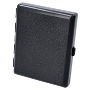 Papierośnica Czarna z Metalowymi Blaszkami Pudełko na Papierosy