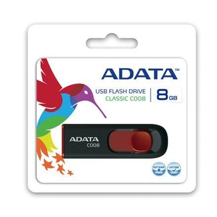 ADATA C008 8 GB, USB 2.0, Black/Red na Arena.pl