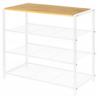 2 x SZAFKA NA BUTY PÓŁKA ORGANIZER 4 POZIOMOWA METAL + DREWNO 80 x 30 x 56
