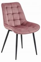 Krzesło BERA - aksamit ciemny róż / nogi czarne x 2