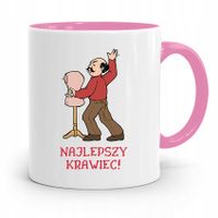 Kubek Różowy Krawca Krawcowej Najlepszy Krawiec Z Nadrukiem Ze Zdjęciem