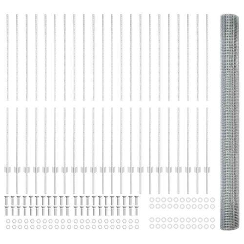 Ogrodzenie z słupkami Srebrny 1.5 x 50 m Stal na Arena.pl