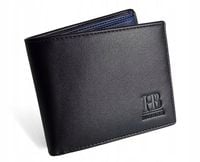 PORTFEL MĘSKI SKÓRZANY KLASYCZNY CZARNY Z RFID Hugh Butler