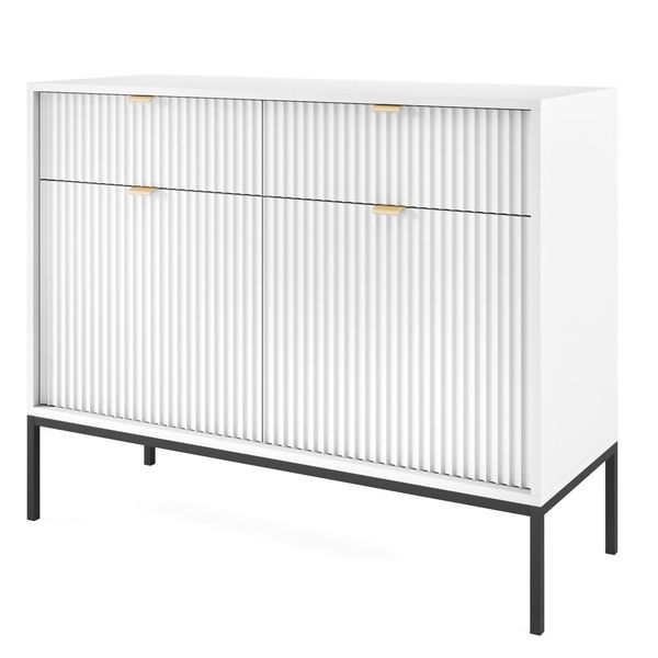 Komoda Delicious ryflowana biała zdjęcie 3