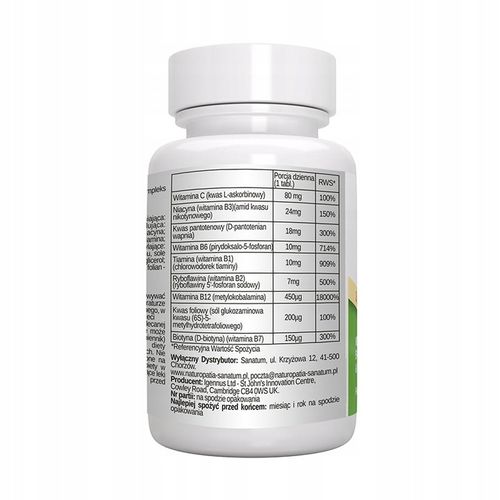 SUPER witamina B COMPLEX witamina B12 B6 B7 AKTYWNY folian 180 tabletek na Arena.pl