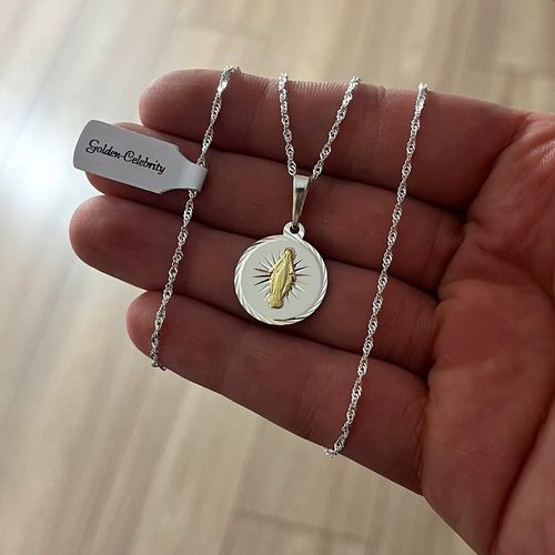 SREBRNY ŁAŃCUSZEK+MEDALIK 925 KOMUNIA CHRZEST ROCZEK DLA DZIEWCZYNKI GRAWER na Arena.pl