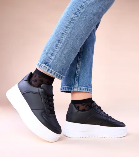 Czarne sneakersy na platformie Avita 40 na Arena.pl