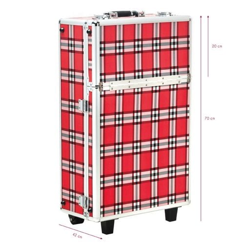 KUFER KOSMETYCZNY S-015 RED GRID na Arena.pl