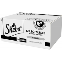 mokra karma dla kotów sheba select slices drobiowe smaki saszetki 120x85g