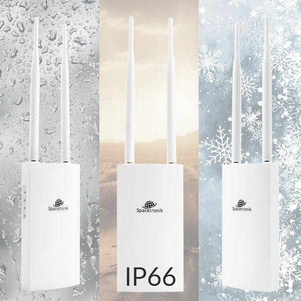 Zewnętrzny Access Point 300Mbps IP66 PoE 4w1 Punkt Dostępu Spacetronik zdjęcie 6