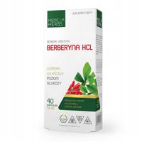Medica Herbs BERBERYNA HCl aż 500 mg Zdrowe SERCE Poziom CUKRU CHOLESTEROL