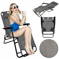 ROZKŁADANY LEŻAK ŁÓŻKO POLOWE TURYSTYCZNE SKŁADANE RIVIERA II JASNY SZARY