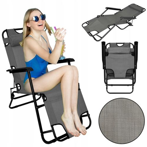 ROZKŁADANY LEŻAK ŁÓŻKO POLOWE TURYSTYCZNE SKŁADANE RIVIERA II JASNY SZARY na Arena.pl