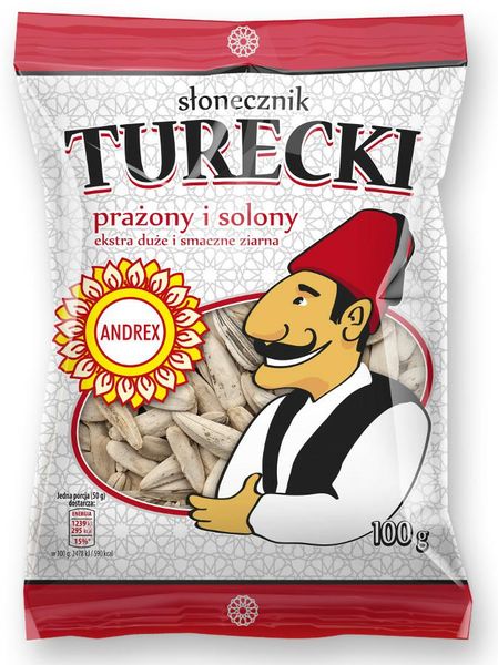 ANDREX SŁONECZNIK PRAŻONY TURECKI 100G SOLONY zdjęcie 1