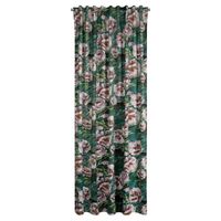 Zasłona na szelkach w kwiaty PALMERA 140X270 zielona