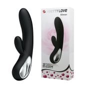 Czarny Wibrator Silikonowy Typu Króliczek -  Pretty Love Elmer