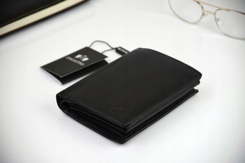 Zagatto Portfel Skórzany Naturalny Czarny ZG-N4-F2 Męski na Arena.pl