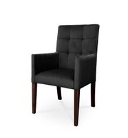 Fotel CAROL / czarny / noga orzech / R100