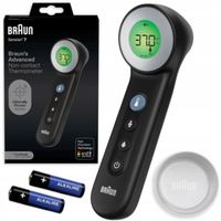 TERMOMETR ELEKTRONICZNY BEZDOTYKOWY MEDYCZNY PODCZERWIEŃ BRAUN BNT400 BLACK