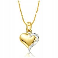 Złoty Łańcuszek 585 Serce Serduszko ZŁOTO 585 Naszyjnik Wyznanie Miłości