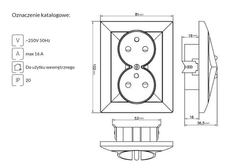perła gniazdo podwójne p/t b/u białe - e+9002139 na Arena.pl