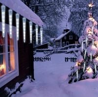 LAMPKI CHOINKOWE KURTYNA SOPLE LODU LED METEORY 30 cm KURTYNA GIRLANDA