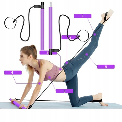 DRĄŻEK DO PILATESU BAR KIJ DO ĆWICZEŃ GUMY OPOROWE EKSPANDERY Z DRĄŻKIEM na Arena.pl