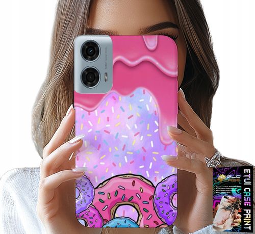 ETUI DO MOTOROLA G34 5G - SŁODKIE DONUTY Z LUKREM W TLE + FOLIA na Arena.pl