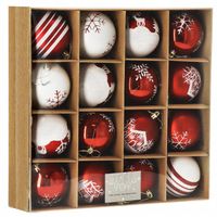 BOMBKI CHOINKOWE OZDOBY ZESTAW ZAWIESZKI NA CHOINKĘ CZERWONE NIETŁUKĄCE 8cm