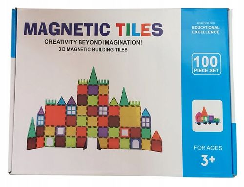 KLOCKI MAGNETYCZNE Duże Magnetic Tiles 3D Konstrukcyjne zestaw XXL 100 el na Arena.pl