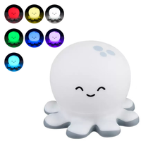 LAMPKA NOCNA LED DLA DZIECI SILIKONOWA OŚMIORNICA KOLOROWA MIĘKKA USB-C RGB