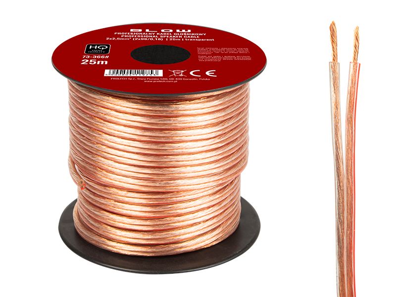 Przewód głośnikowy 2x2,50mm przezroczysty 25m zdjęcie 1