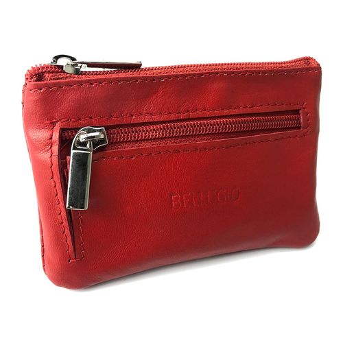 etui na klucze bellugio ze skóry naturalnej - ciemnoczerwone na Arena.pl