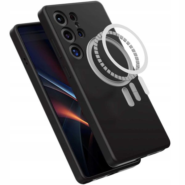 Spacecase Silicone Mag Galaxy S25 Ultra Black zdjęcie 11
