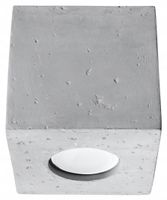 Oprawa sufitowa punktowa betonowa szara kwadratowa 10 cm spot GU10 Sollux