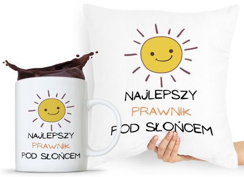 Zestaw Poduszka + Kubek Prezent Dla Prawnika Z Nadrukiem Ze Zdjęciem na Arena.pl