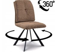 Krzesło tapicerowane Selena szenil brązowe obrotowe do kuchni jadalni