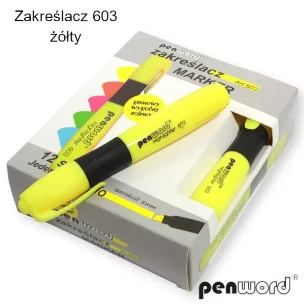 Zakreślacz żółty (12szt) zdjęcie 1