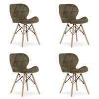 Krzesło LAGO Aksamit - brąz x 4