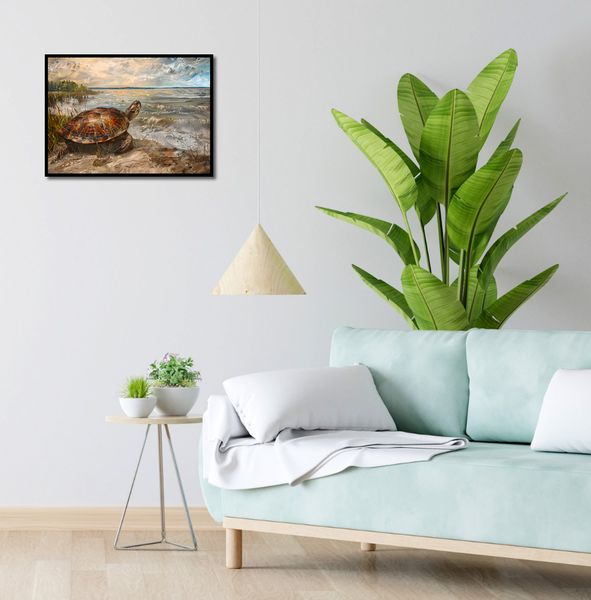Plakat 55x40cm Nadmorski Żółw zdjęcie 4