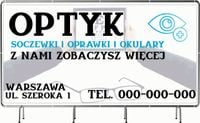 BANER REKLAMOWY 200x100 cm projekt w cenie różne wzory OPTYK BADANIE WZROKU