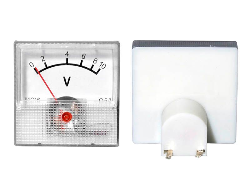 Miernik analogowy voltomierz kwadrat mini 10V zdjęcie 1