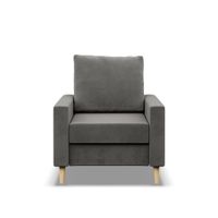 Fotel skandynawski, MILO, velvet, 75x92x92 cm, jasny szary | TYLETEGOTU