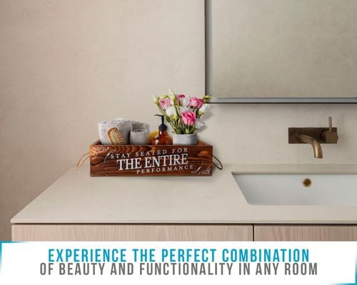 Drewniana Taca Łazienkowa Rustykalny Brąz Dwustronny Nadruk Na Papier na Arena.pl