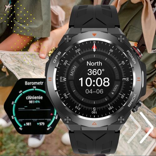 Zegarek męski SMARTWATCH RBN z GPS KOMPASEM BAROMETREM ROZMOWY BATERIA 600 na Arena.pl