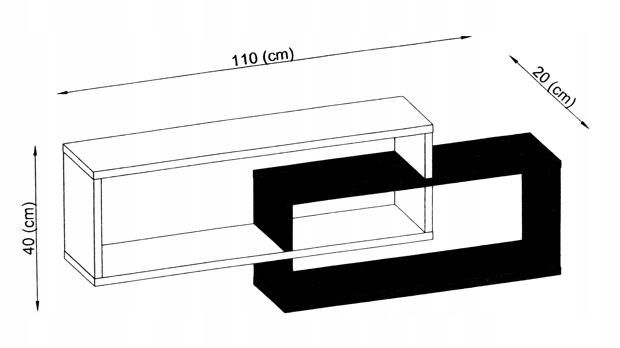 Młodzieżowa półka MODERN - 110x40x20cm - do 12kg zdjęcie 3