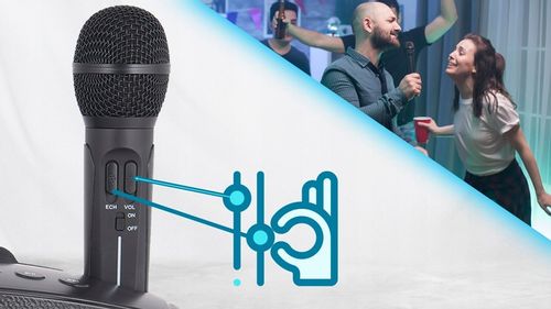 KARAOKE BEZPRZEWODOWY ZESTAW GŁOŚNIK 2 MIKROFONY BLUETOOTH NA IMPREZY SUPER na Arena.pl